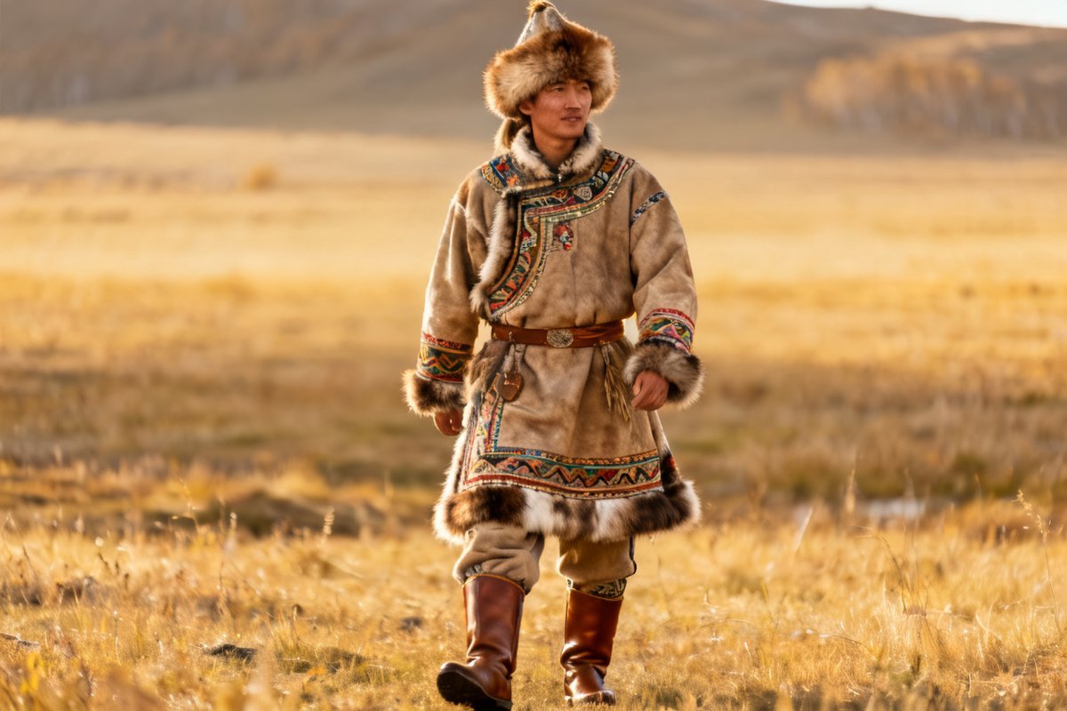 Evenki male traditional clothing and headwear