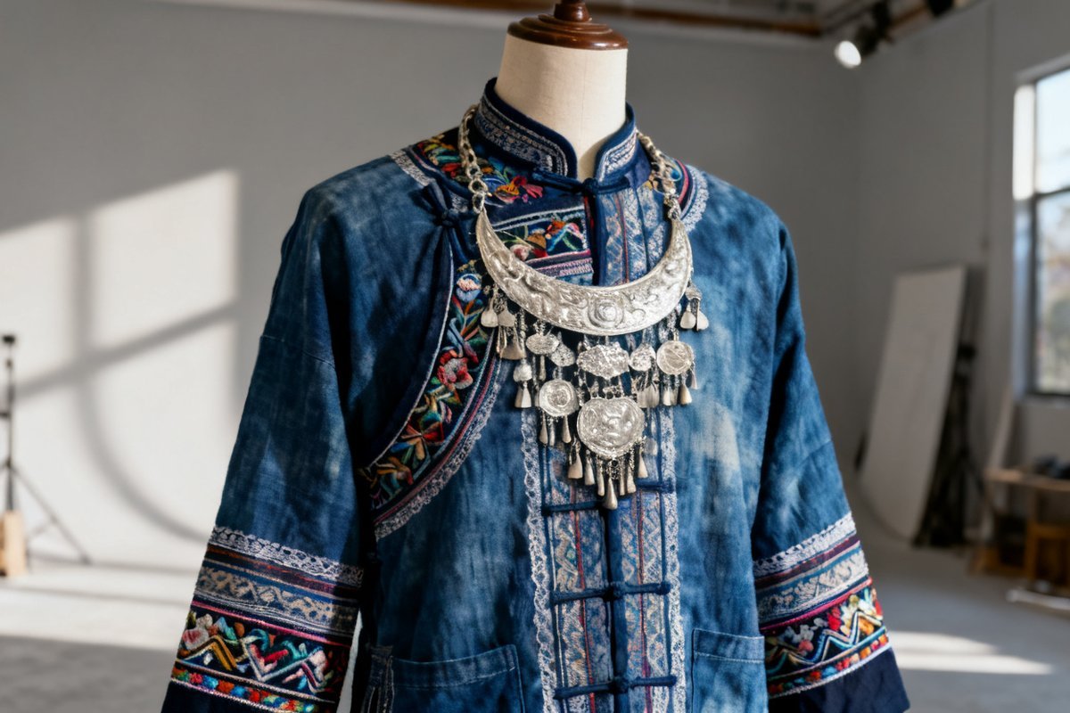 Hani male traditional clothing and headwear