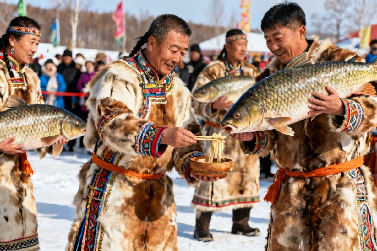 Hezhen (Nanai) festival attire and cultural dress