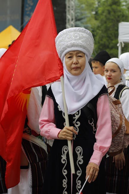 Kyrgyz festival attire and cultural dress