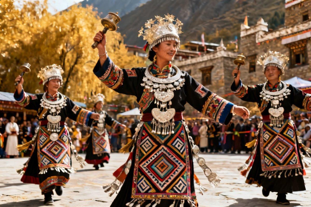 Qiang festival attire and cultural dress