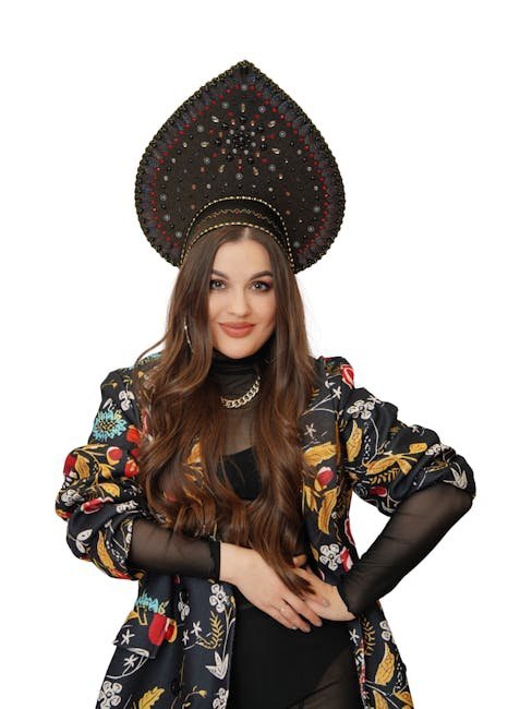Russian traditional clothing and textile details