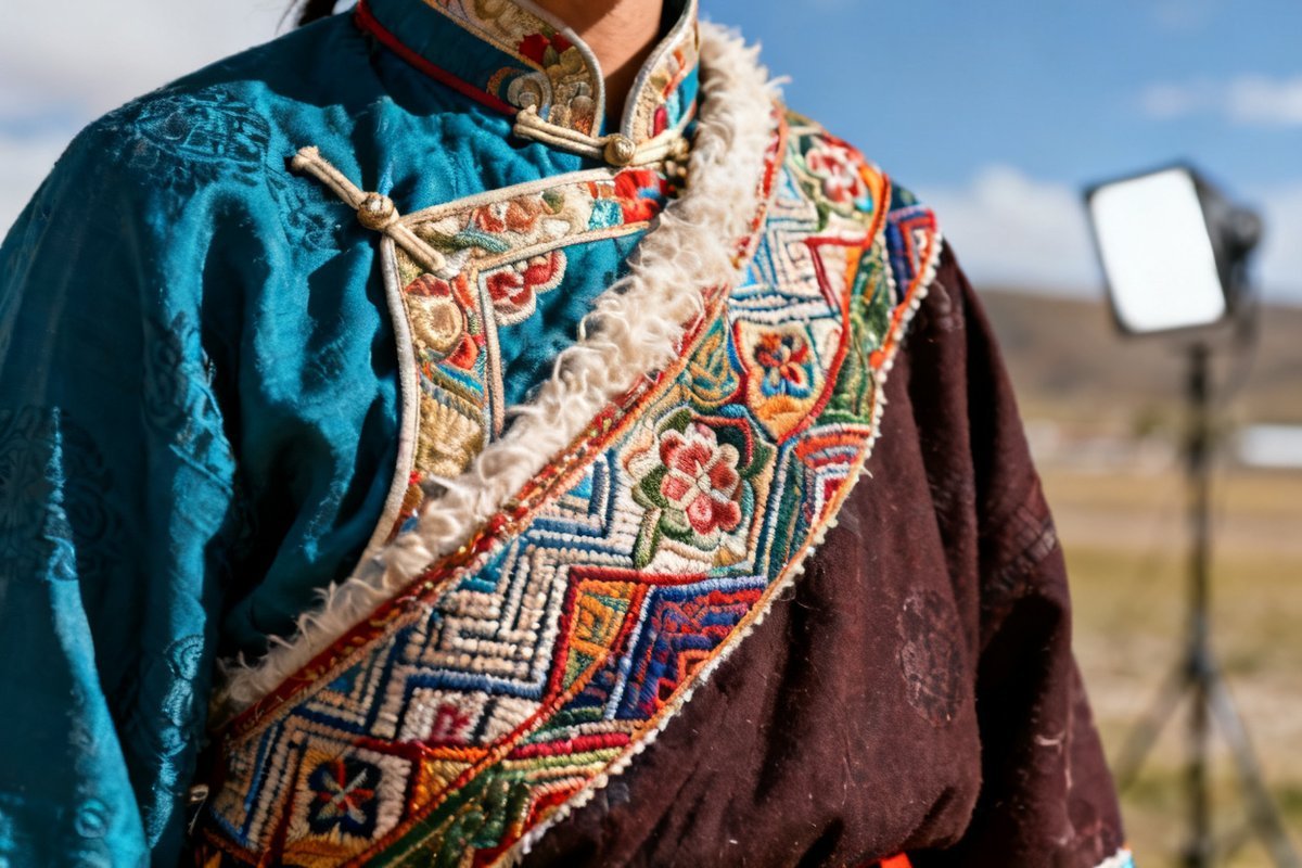 Salar traditional clothing and textile details