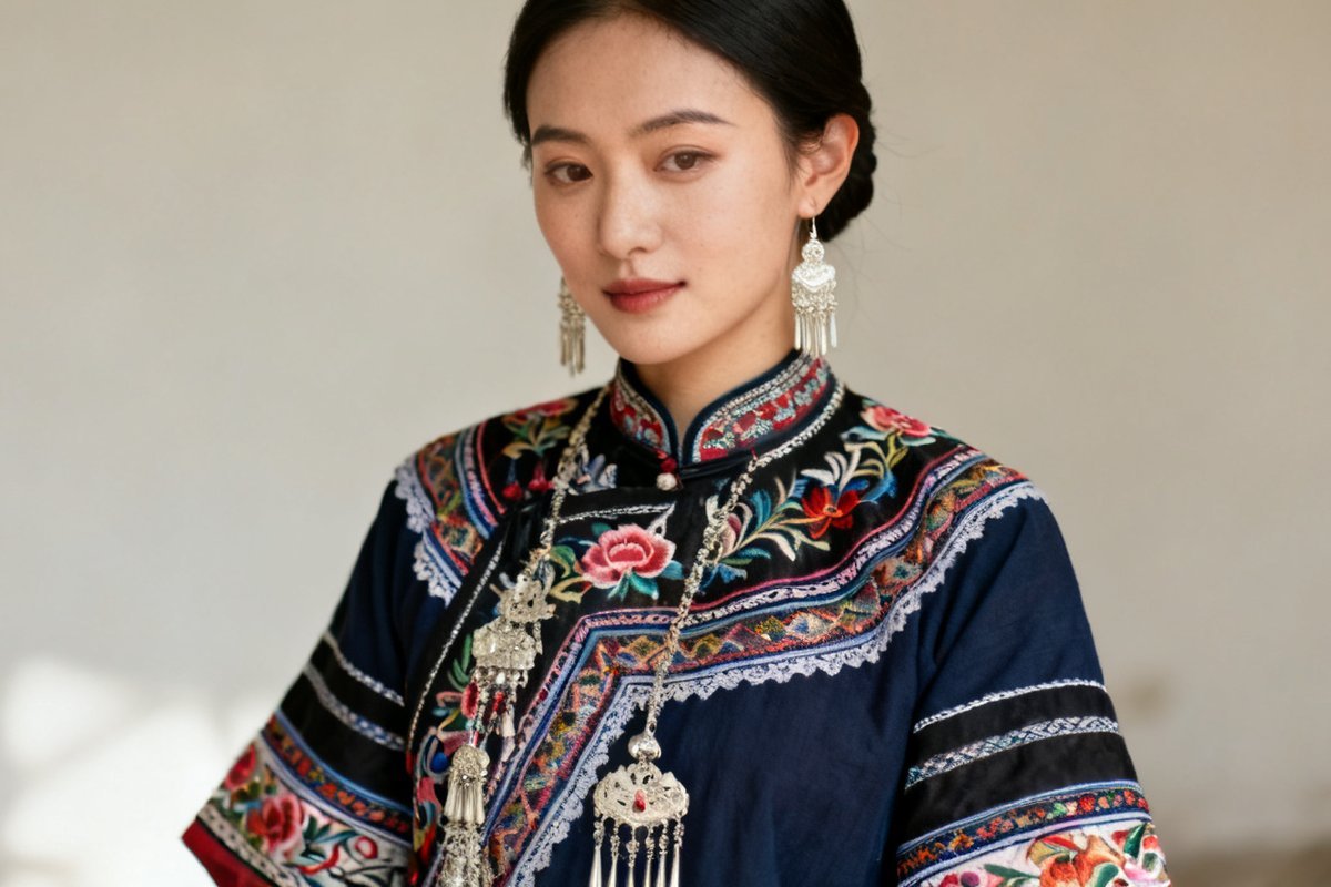 Va female traditional clothing and silver ornaments