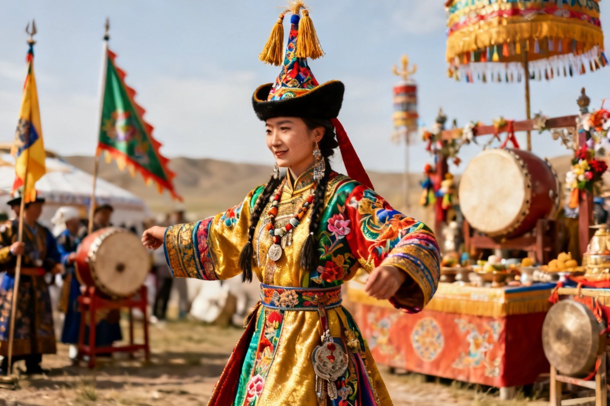 Yugur festival attire and cultural dress